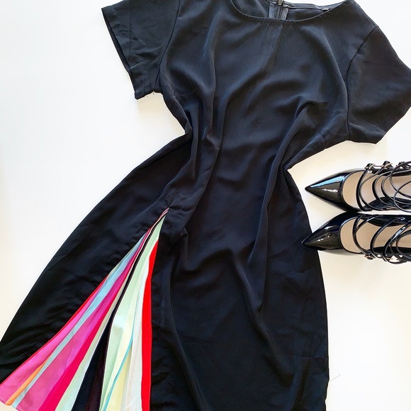 Dresses & Skirts - BLACK Multicolored Pleated Dress